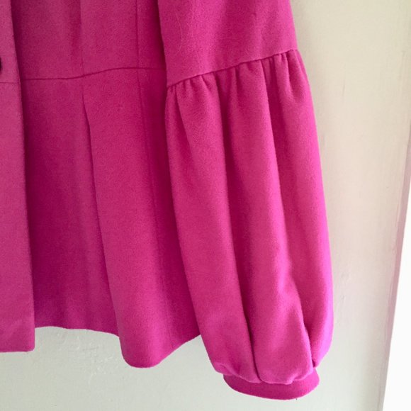 Helene Berman London Hot Pink Wool Coat Large - Picture 2 of 8
